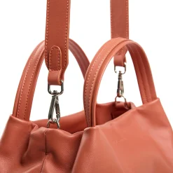 SOFT MINI BAG ARANCIONE SCURO In pelle liscia