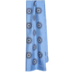 STOLA AZZURRA IN SETA MADDER Collezione floreale