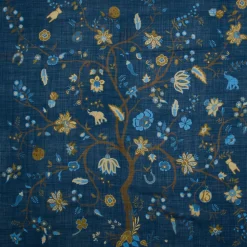 STOLA BLU 140 IN LANA E CASHMERE Albero della vita