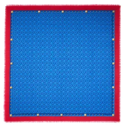 STOLA BLU 115 IN LANA SETA E CASHMERE Fiori d’archivio