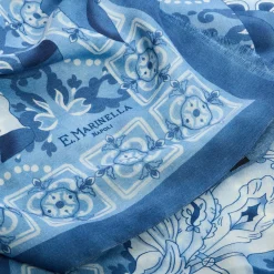 STOLA BLU IN CASHMERE Collezione elefanti