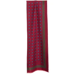 STOLA BORDEAUX IN LANA Decorazioni floreali