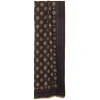 STOLA DARK BROWN IN LANA Decorazioni floreali