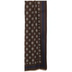 STOLA DARK BROWN IN LANA Decorazioni floreali
