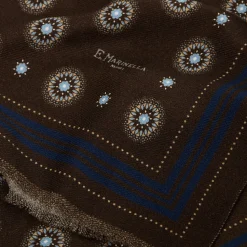 STOLA DARK BROWN IN LANA Decorazioni floreali