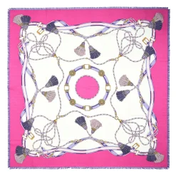 STOLA FUCSIA 115 IN LANA, SETA E CASHMERE Nappine e chiavi