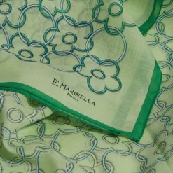 STOLA IN VOILE DI COTONE E SETA VERDE Fiore monogram 100
