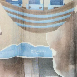 STOLA MARRONE IN CASHMERE Collezione mongolfiere
