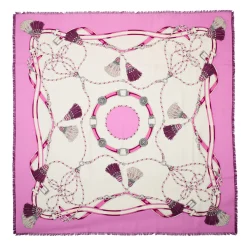 STOLA ROSA 115 IN LANA, SETA E CASHMERE Nappine e chiavi