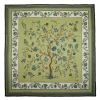 STOLA VERDE OLIVA 140 IN LANA E CASHMERE Albero della vita