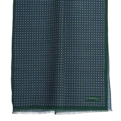 STOLA VERDE SCURO In lana con decorazioni floreali