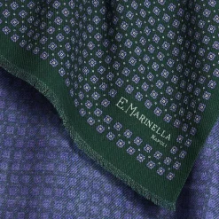 STOLA VERDE SCURO In lana con decorazioni floreali