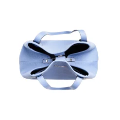 TOTE BAG AZZURRO POLVERE In pelle martellata