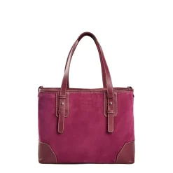 TOTE BAG MIDI BORDEAUX In suede e pelle