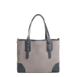 TOTE BAG MIDI GRIGIA In suede e pelle