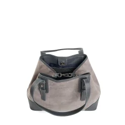 TOTE BAG MIDI GRIGIA In suede e pelle