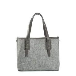 TOTE BAG MIDI GRIGIO CHIARO In lana e pelle