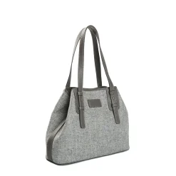 TOTE BAG MIDI GRIGIO CHIARO In lana e pelle