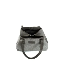 TOTE BAG MIDI GRIGIO CHIARO In lana e pelle