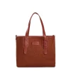 TOTE BAG MIDI MARRONE CHIARO In lana e pelle
