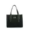 TOTE BAG MIDI VERDE SCURO In lana e pelle