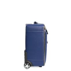 TROLLEY SEMIRIGIDO BLU In pelle martellata