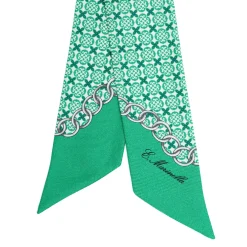 TWILLY IN SETA VERDE Microfantasia fiore
