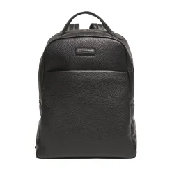 ZAINO NERO IN PELLE Con schienale rinforzato