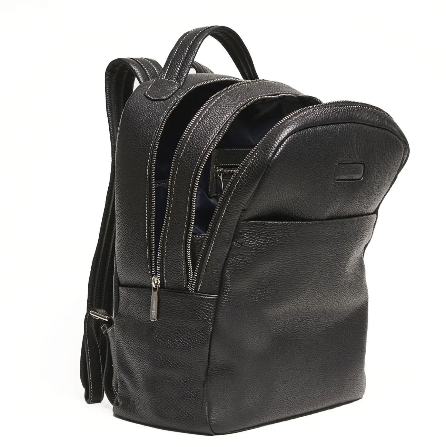 ZAINO NERO IN PELLE Con schienale rinforzato